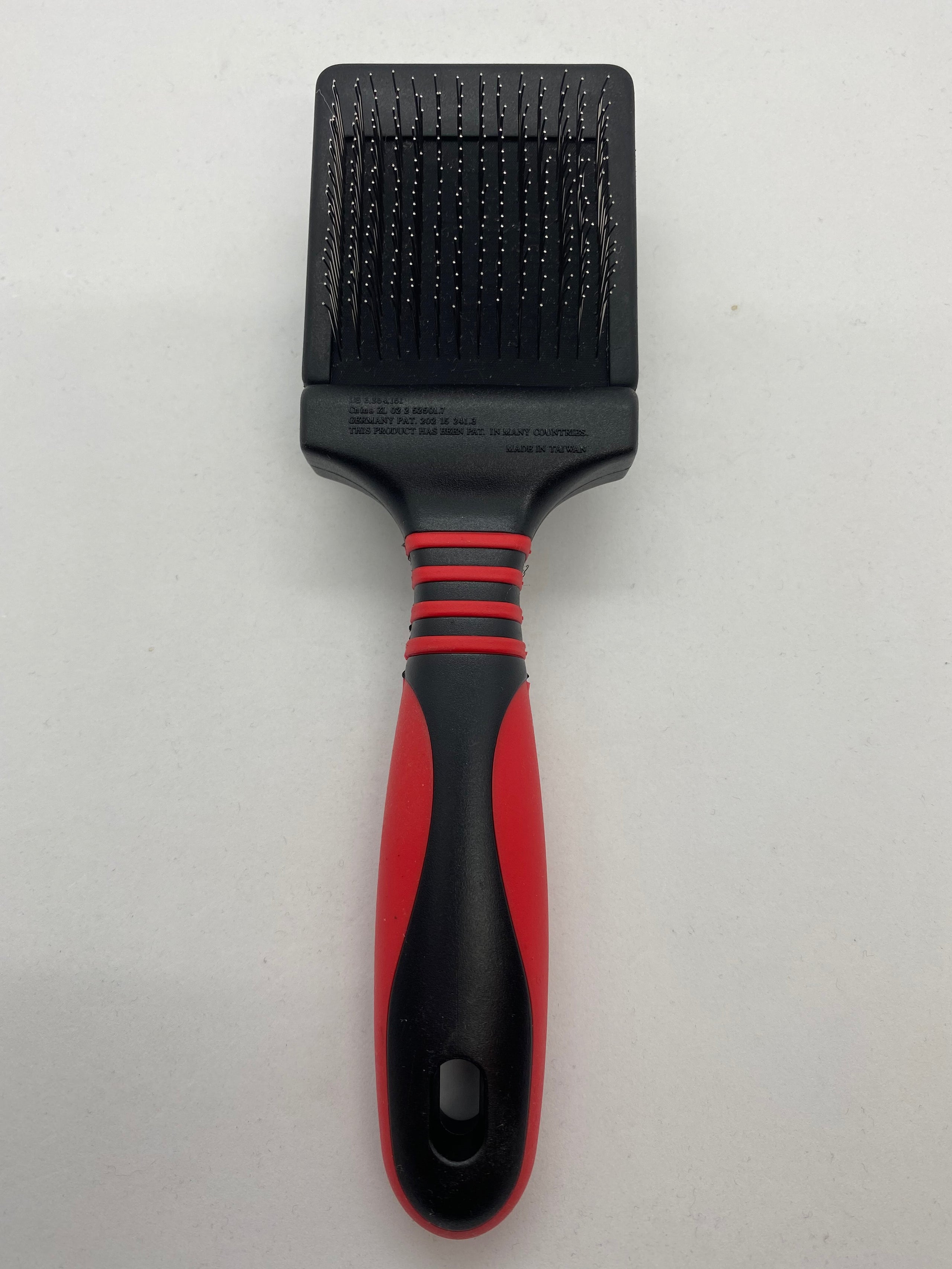 Groom Master Pro Extra Firm Mini Flexible Slicker Brush Red HerOES Rehoming