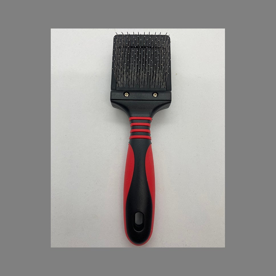 Groom Master Pro Extra Firm Mini Flexible Slicker Brush Red